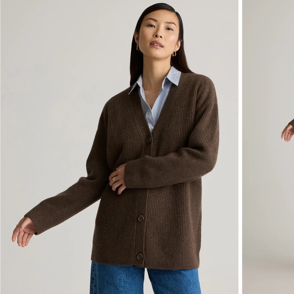 Mongolian Cashmere oversized Boyfriend cardigan